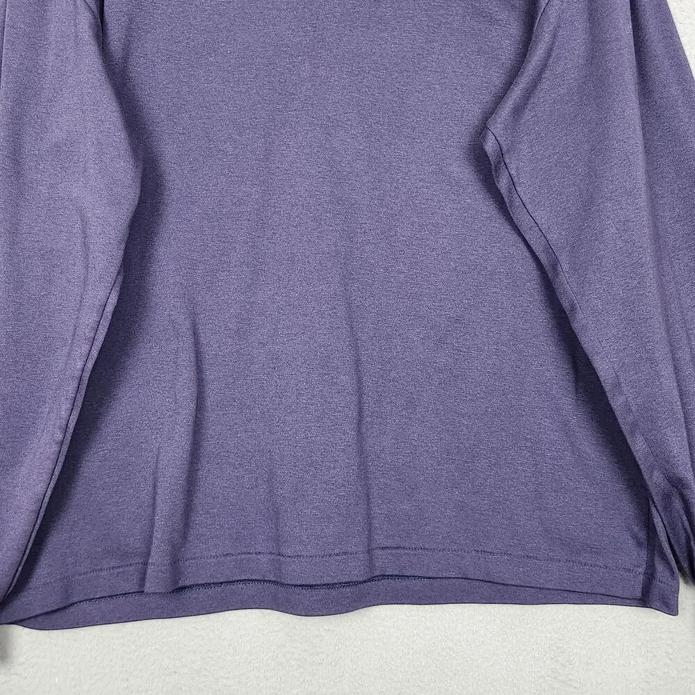 Paul Fredrick Sweater Mens XL Purple Cotton Turtleneck Knit Pullover Made USA